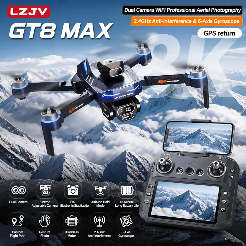 GT8 Max Foldable Drone 8K HD P - Drone Camera Lens review and price